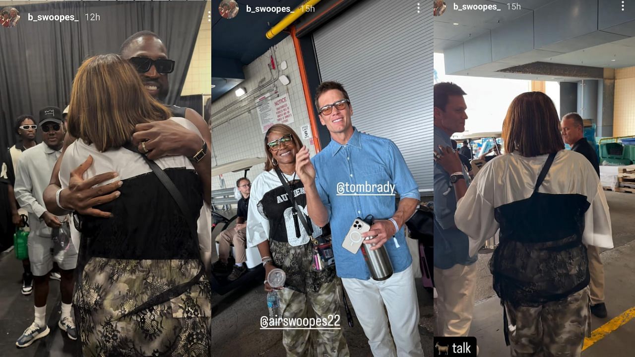 Swoopes meets Dwyane Wade and Tom Brady at the Fanatics Fest NYC. (Credits: @b_swoopes_/Instagram)